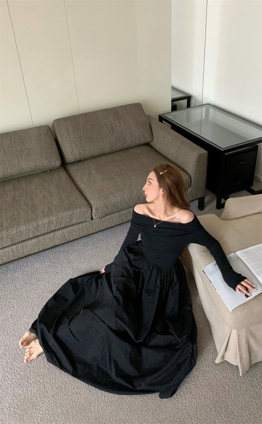 Off Shoulder Criss Cross Long Dress