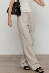Linen Relaxed Draped Wide Leg Pants