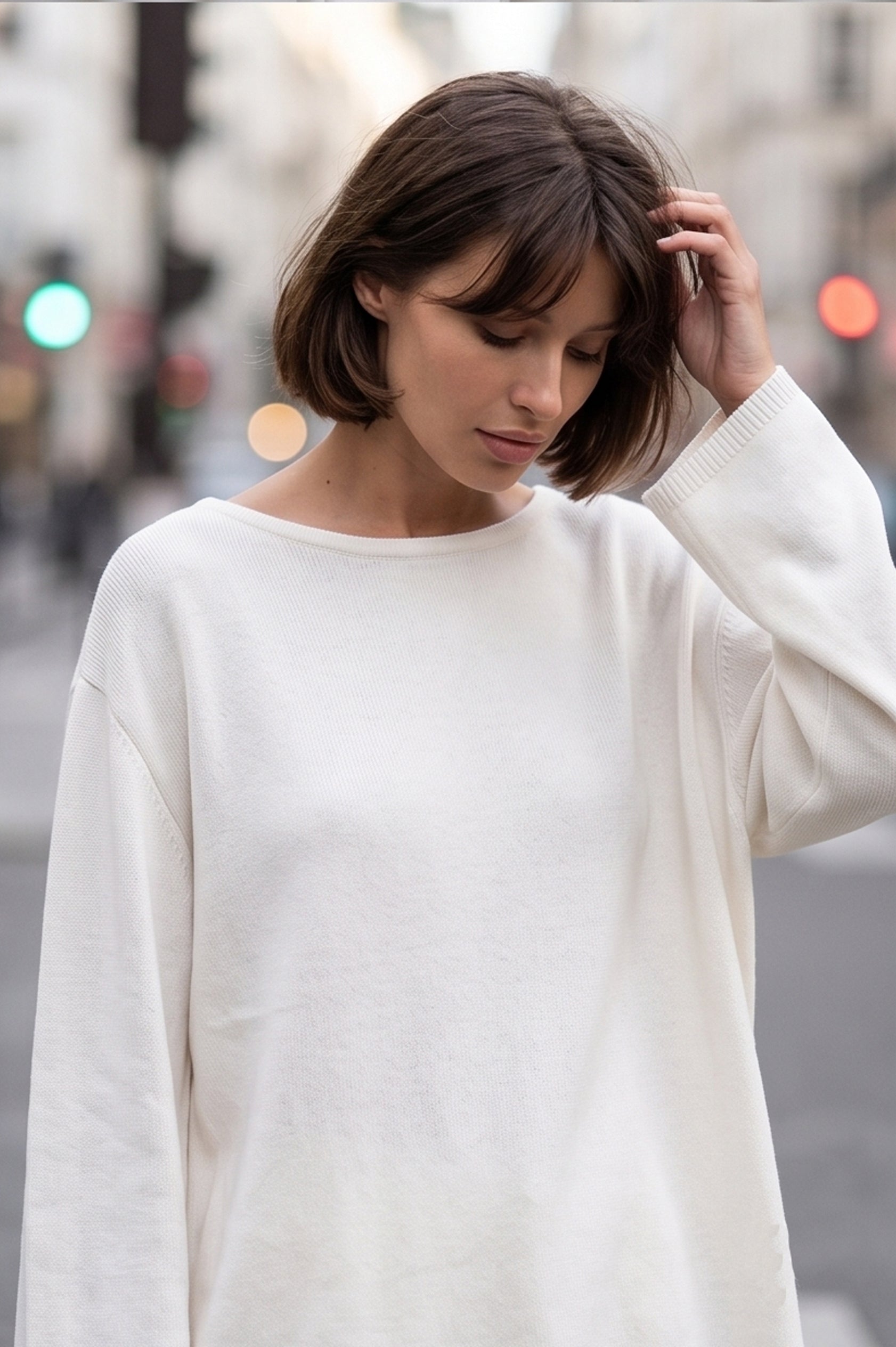 Cotton Pullover Open-Back Loose Sexy Knit Top