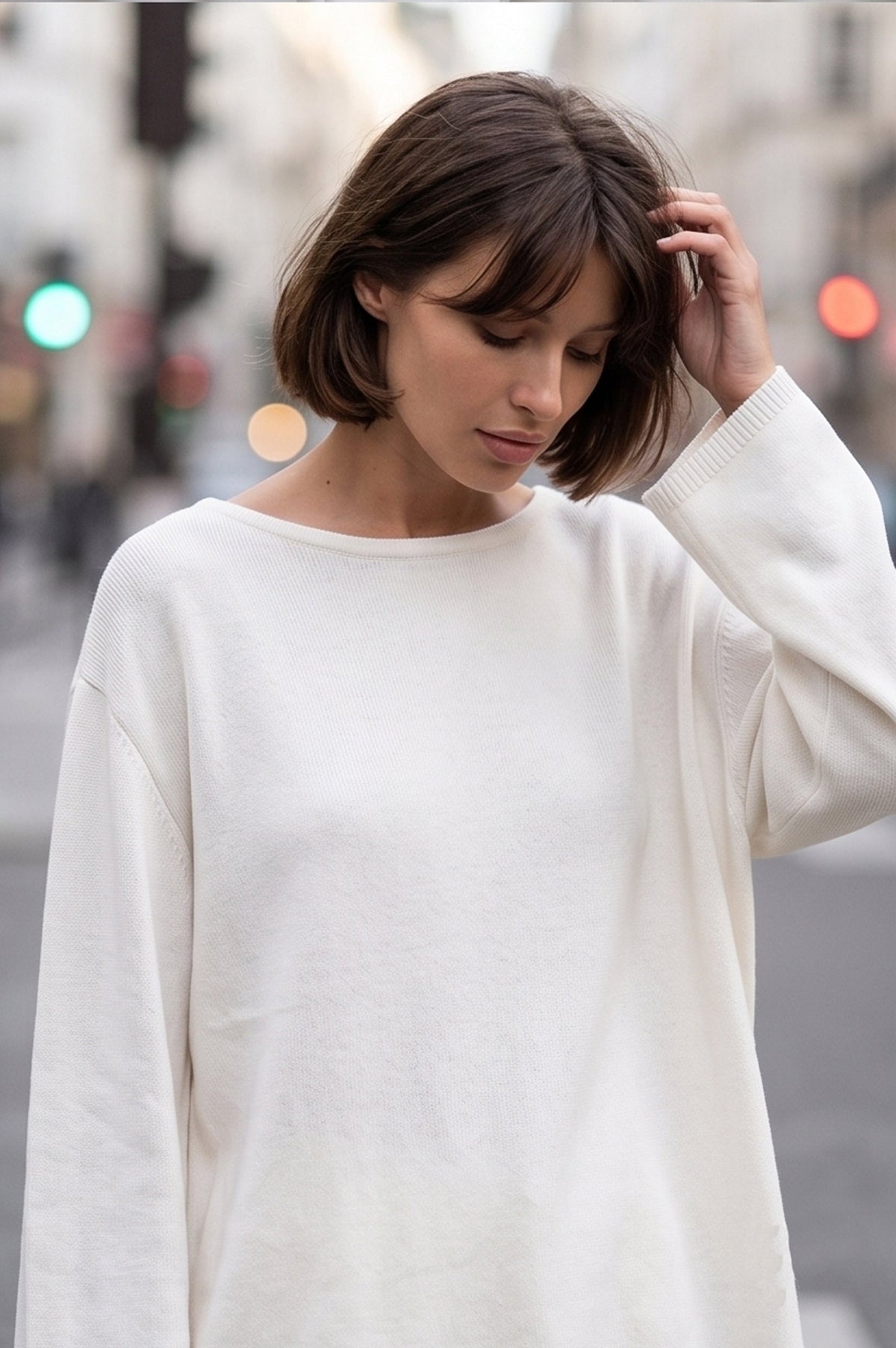 Cotton Pullover Open-Back Loose Sexy Knit Top