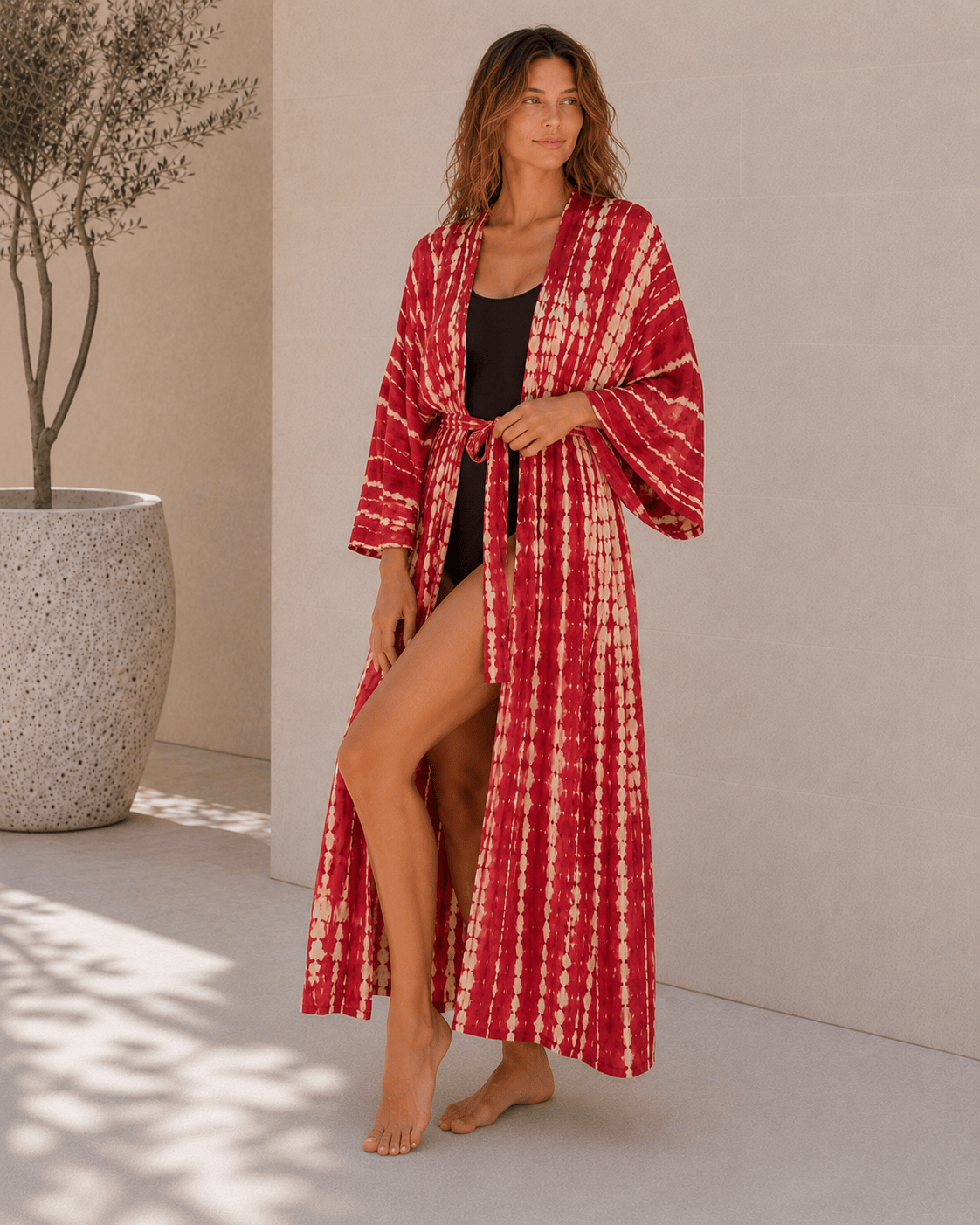 Tie Dye V-Neck Beach Cover Up