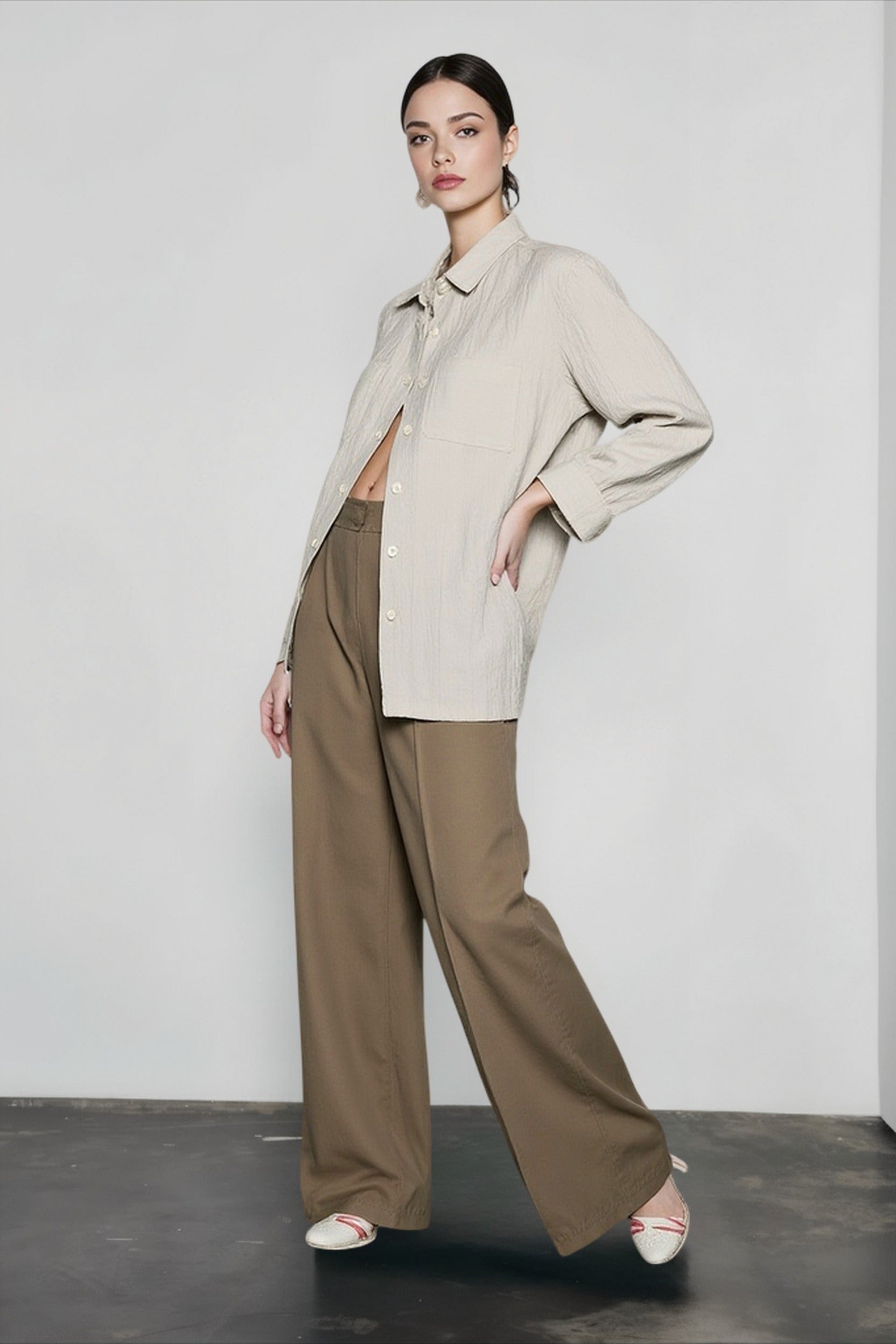 Pure Linen Textured Blouse