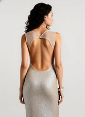 Sparkling Sleeveless Bodycon Maxi Dress
