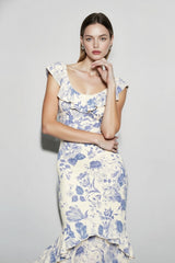 Elegant Ruffle Floral Dress