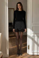 Lace Polka Dot A Line Skirt