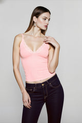 Lace Panel V Neck Cami Top