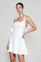 Square Neck Bow Bodycon Party Dress
