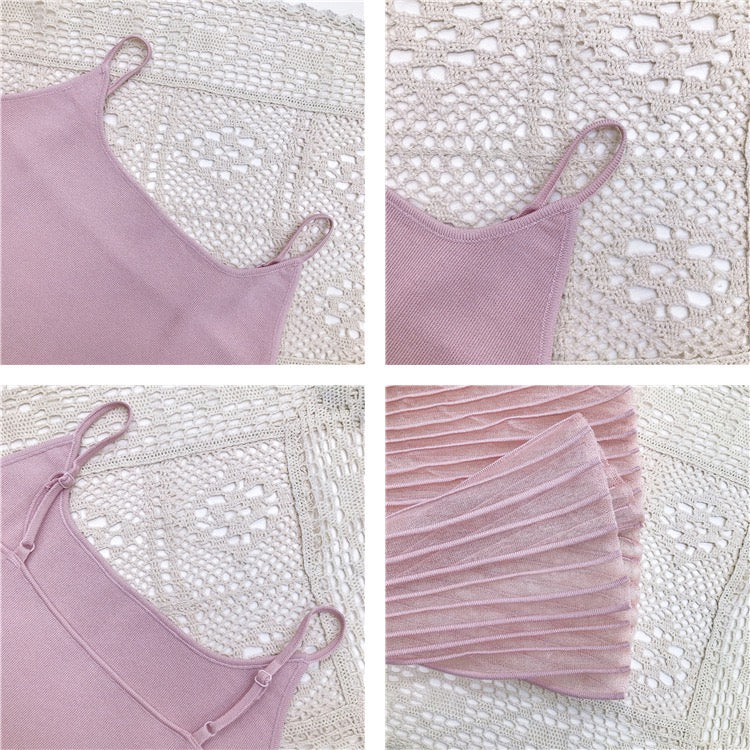 Patchwork Cami Long Sweater Dress