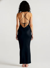 Back Tie Spaghetti Strap Formal Dress