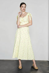 Summer Backless Slip Dress Women Casual Floral Midi Dress