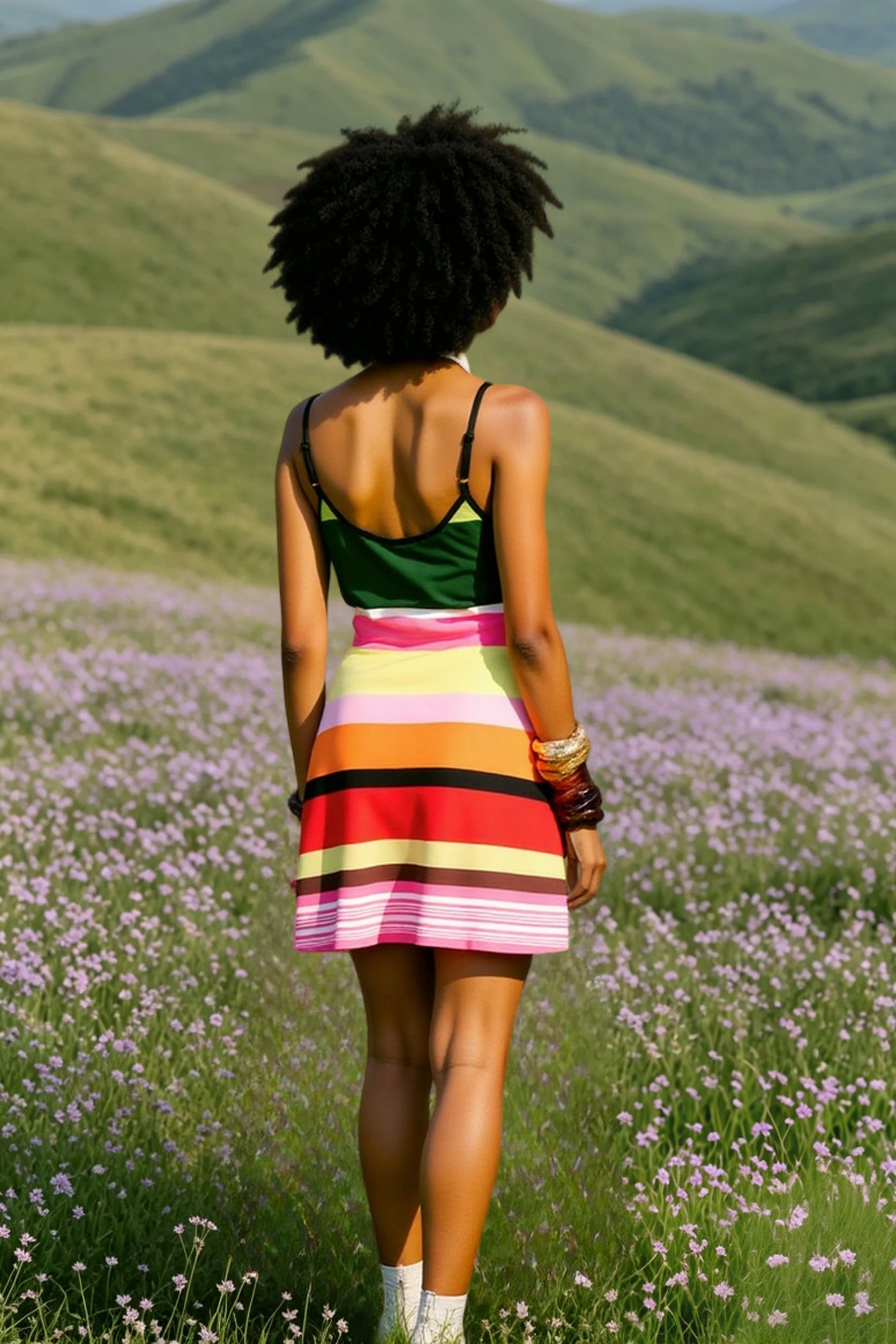 Color Block Halter Strapless Print Mini Dress
