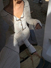 Contrast Binding Knit Set
