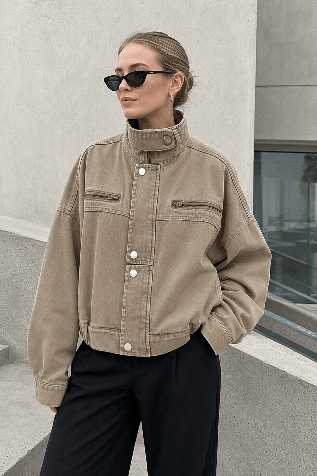 Denim Workwear Cropped Jacket
