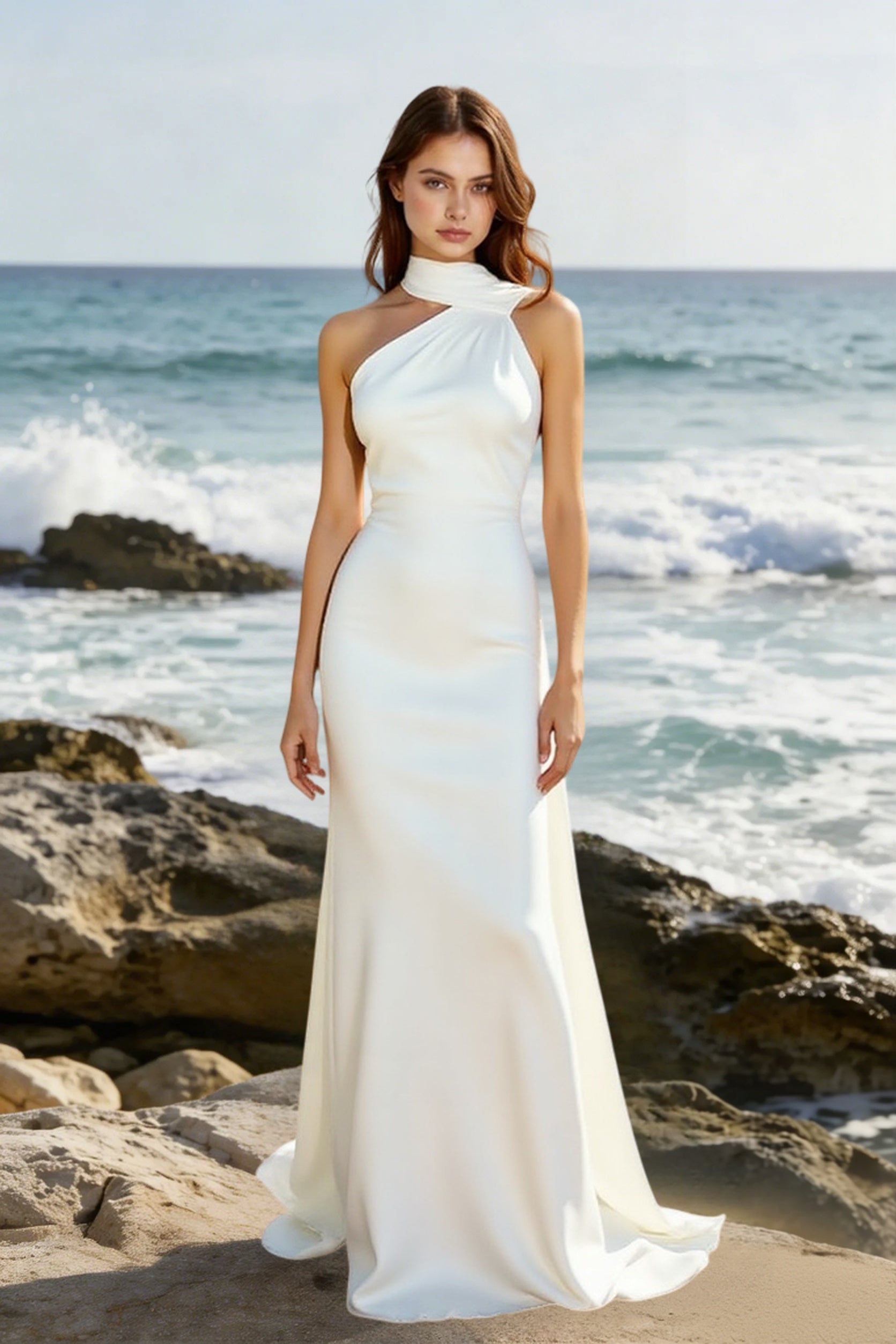 Backless Tie Detail Bodycon Prom Dress