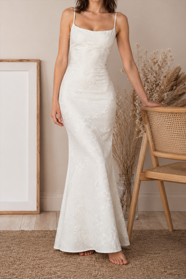 Solid Sash Backless Mermaid Formal Dress