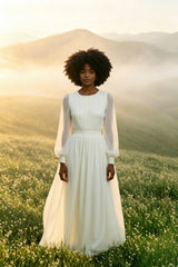 French Tiered Chiffon Prom Dress