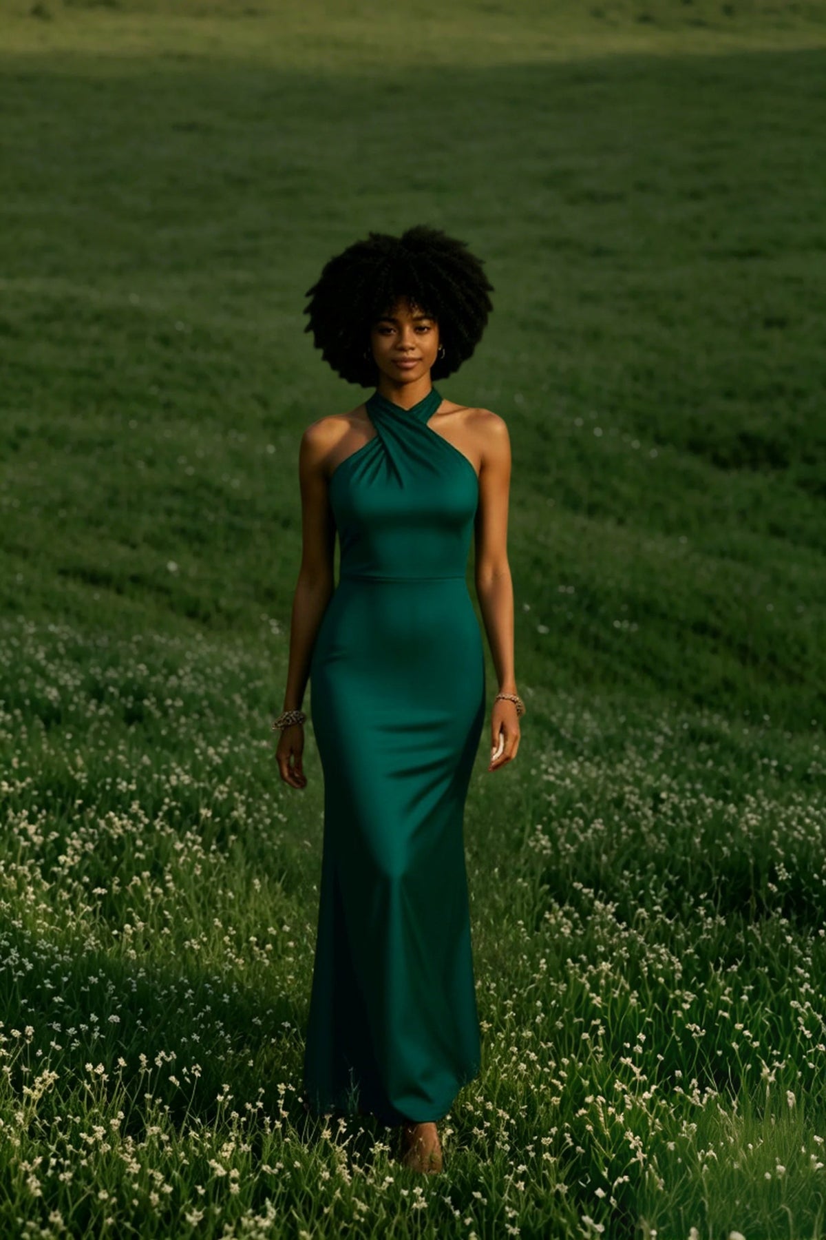 Bianca Crossover Halter Neck Dress