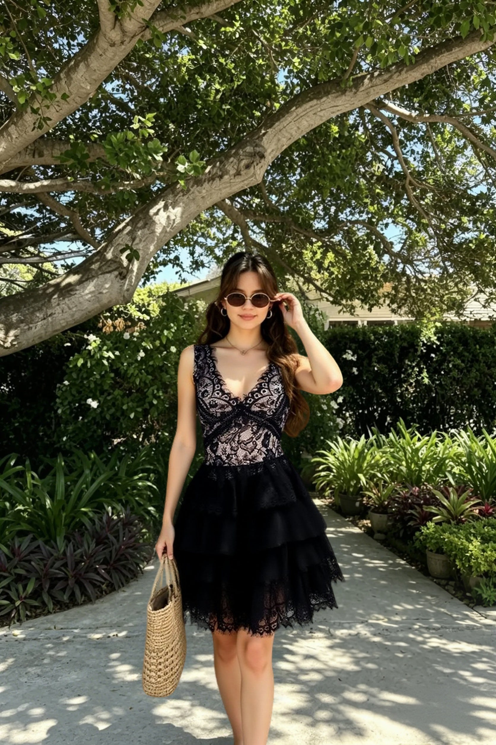 Lace Patchwork Asymmetrical White Dress Femme  Sleeveless Slim Fit Party