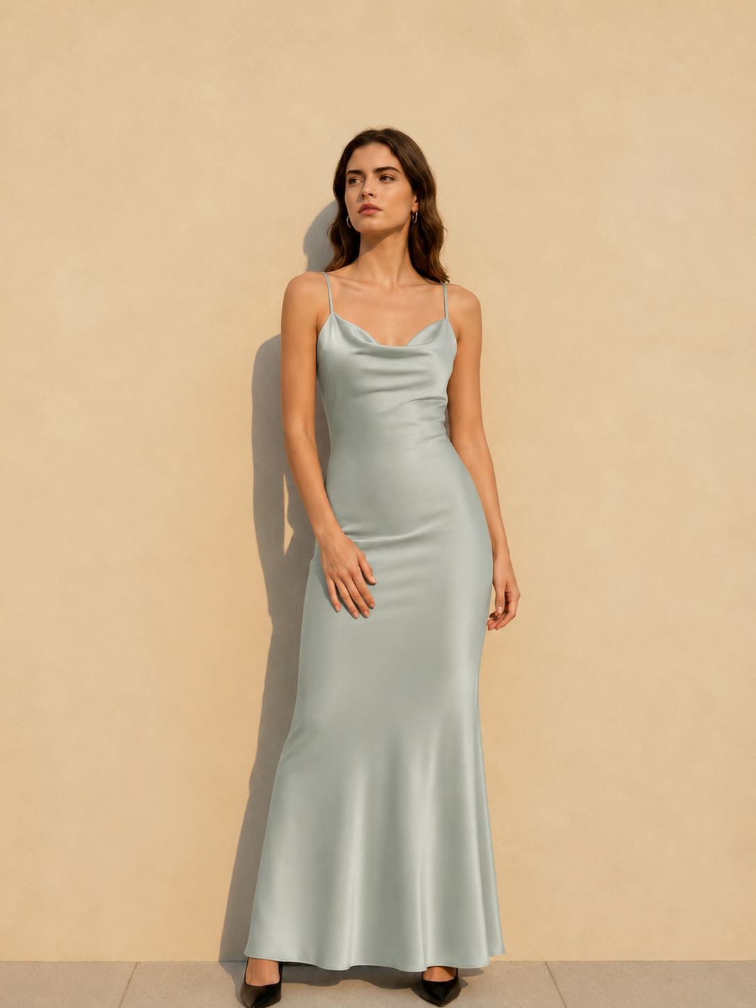 Satin Cami Backless Sexy Slim Fit Prom Dress