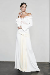 Bell Sleeve Lace Trim Birthday Dress