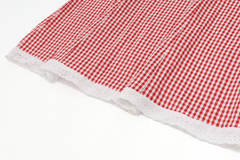 Burkes Mini Dress Red Check
