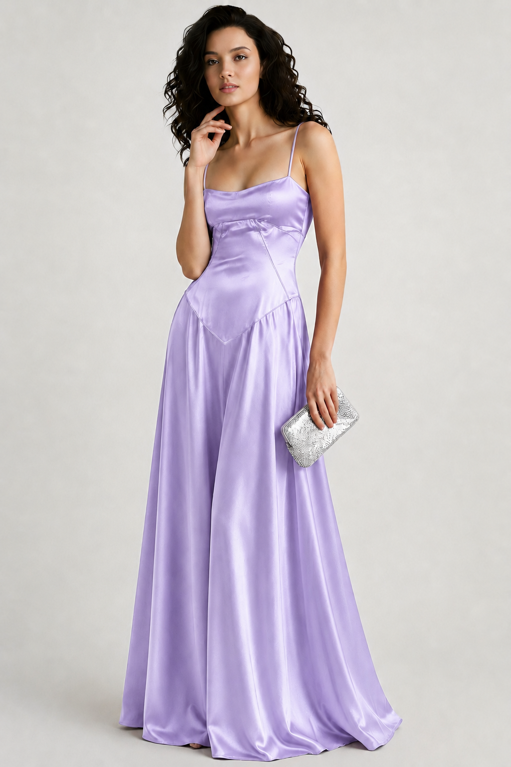 Sexy Cami Slim Fit Back Tie Long Prom Dress