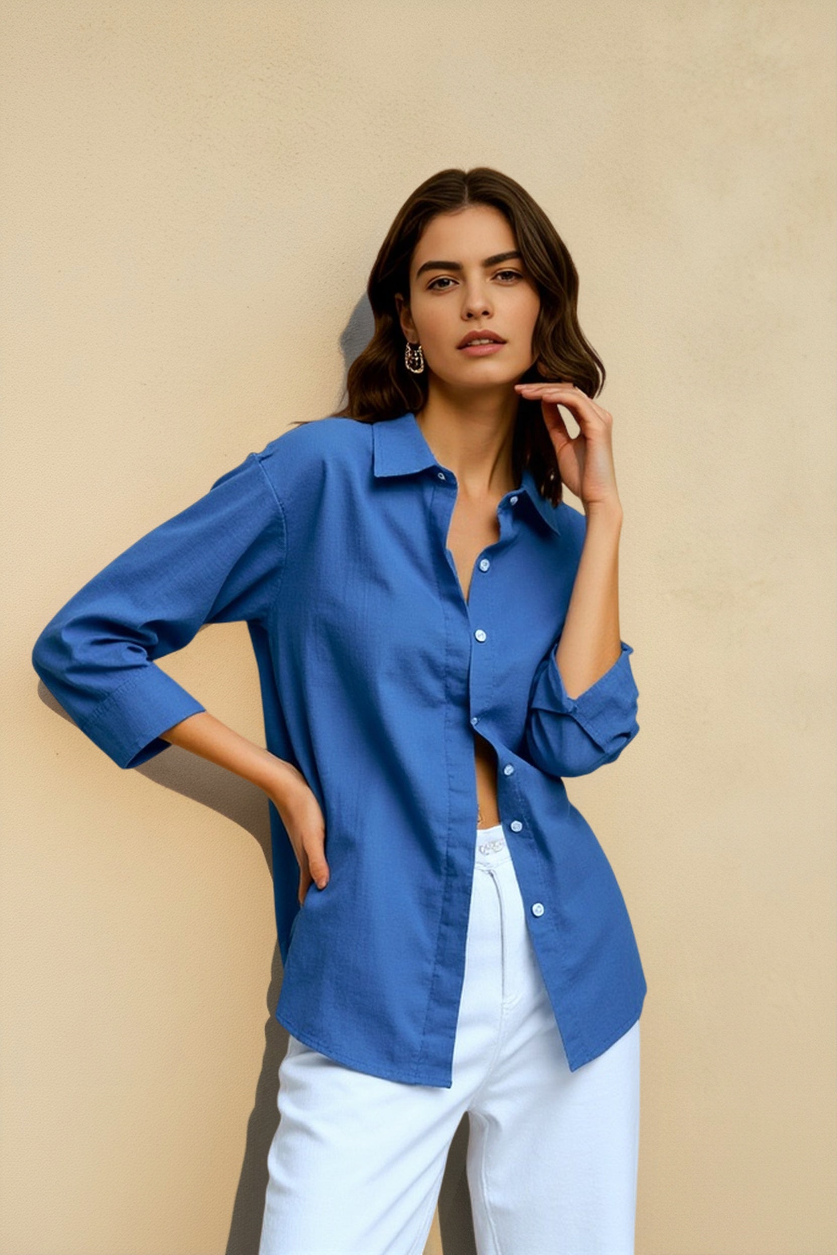 Pure Linen French Casual Blouse