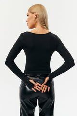 Asymmetrical Cut Out Long Sleeve T-shirt