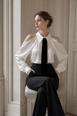 Professional Chic Collared Long Sleeve Blouse