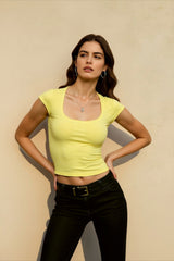 Square Neck Fitted T-shirts