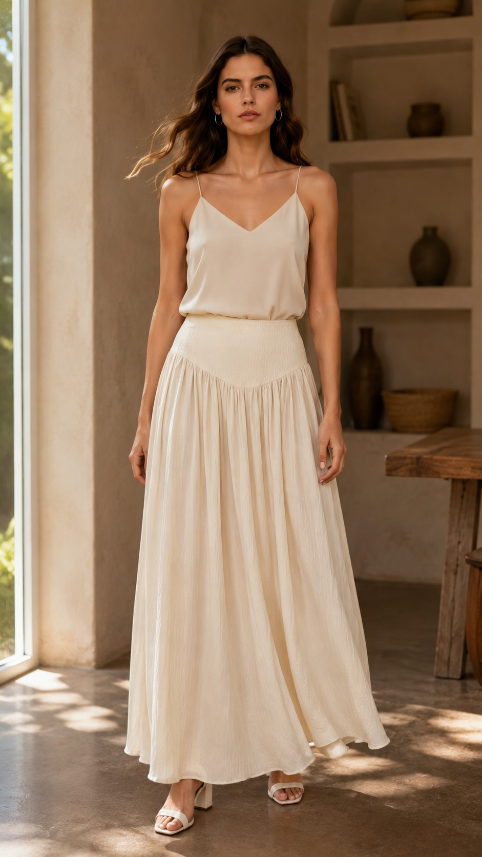 Ruffled High Waist A Line Belted Side Pocket Elegant Skirt