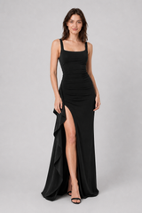 Sexy Spaghetti Strap High Slit Maxi Party Dress