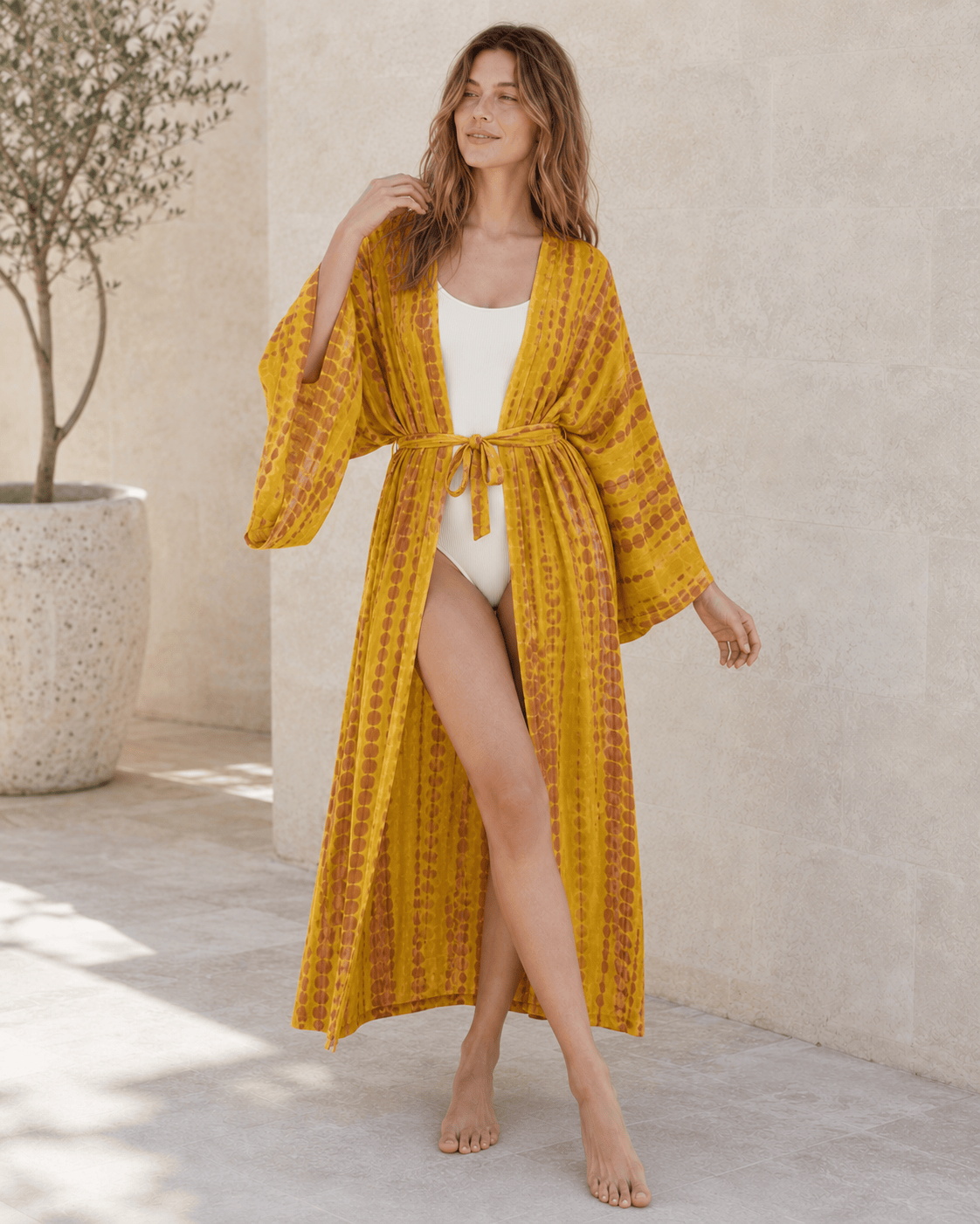 Tie Dye V-Neck Beach Cover Up