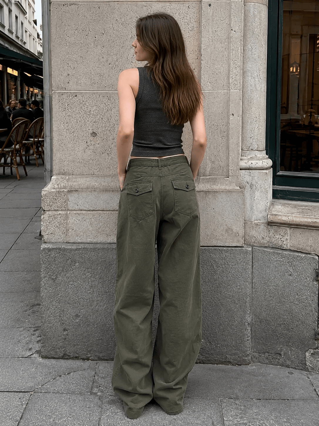 Vintage Draped Cuffed Cargo Pants