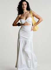 Solid Tube Cutout Sexy Vacation Dress