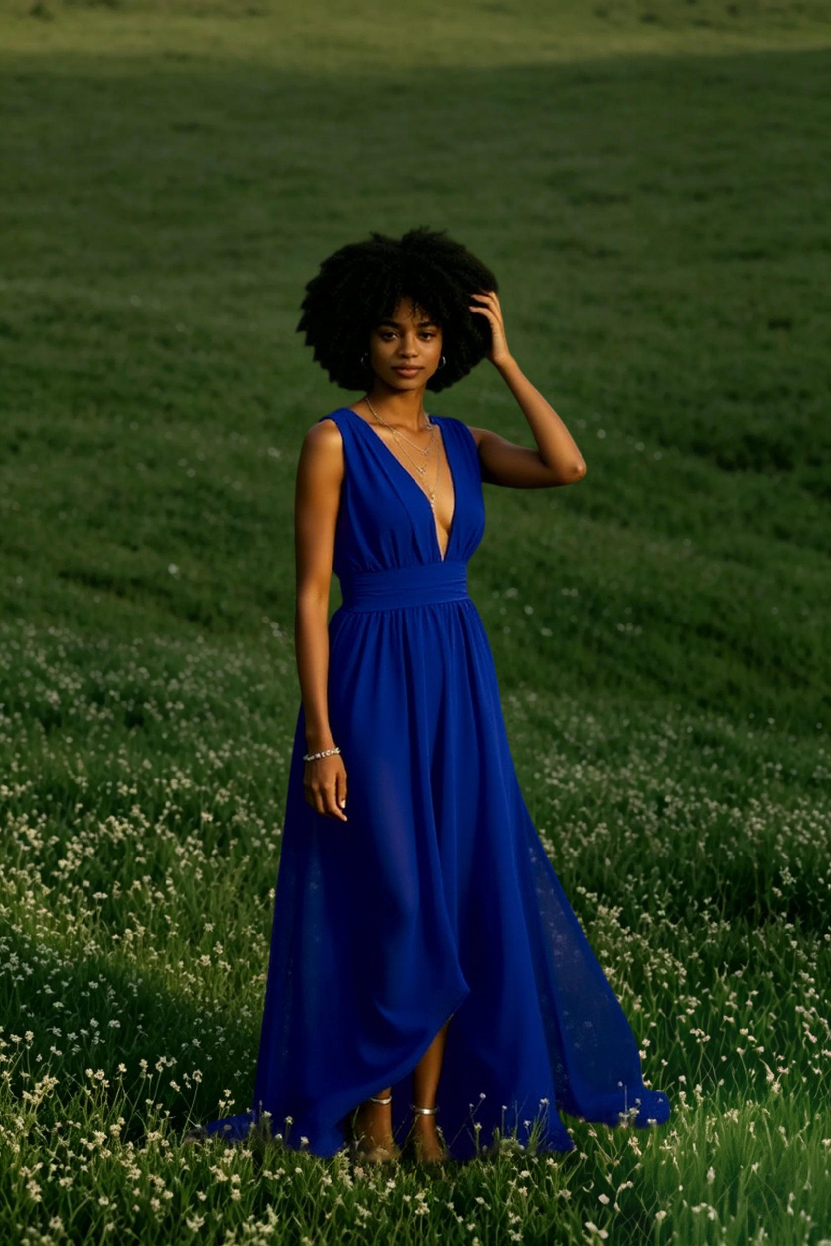 Solid Women Fall Sleeveless Deep V-Neck Dresses