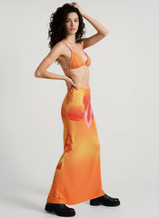 Boho Print Tie Waist Vacation Skirt