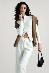 Stand Collar Slim Fit Dual Zip Cardigan