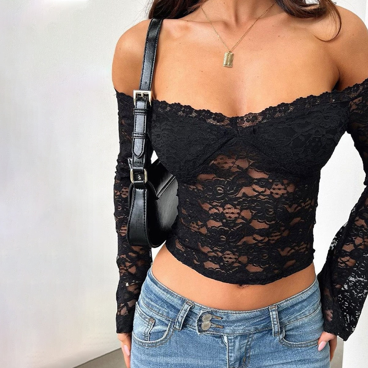 Mochapella Off The Shoulder Top Black