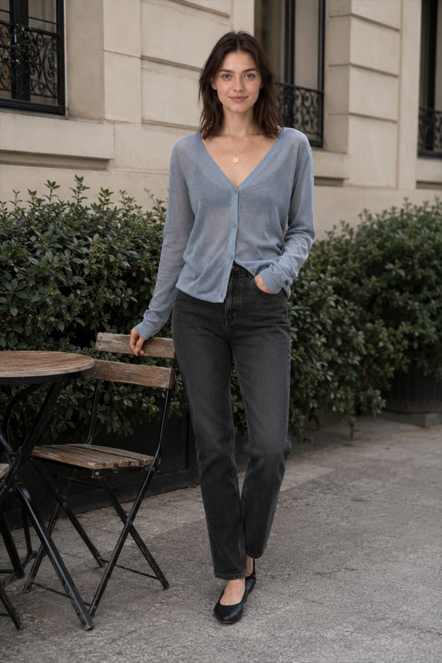 V-Neck Lightweight Knit Cardigan