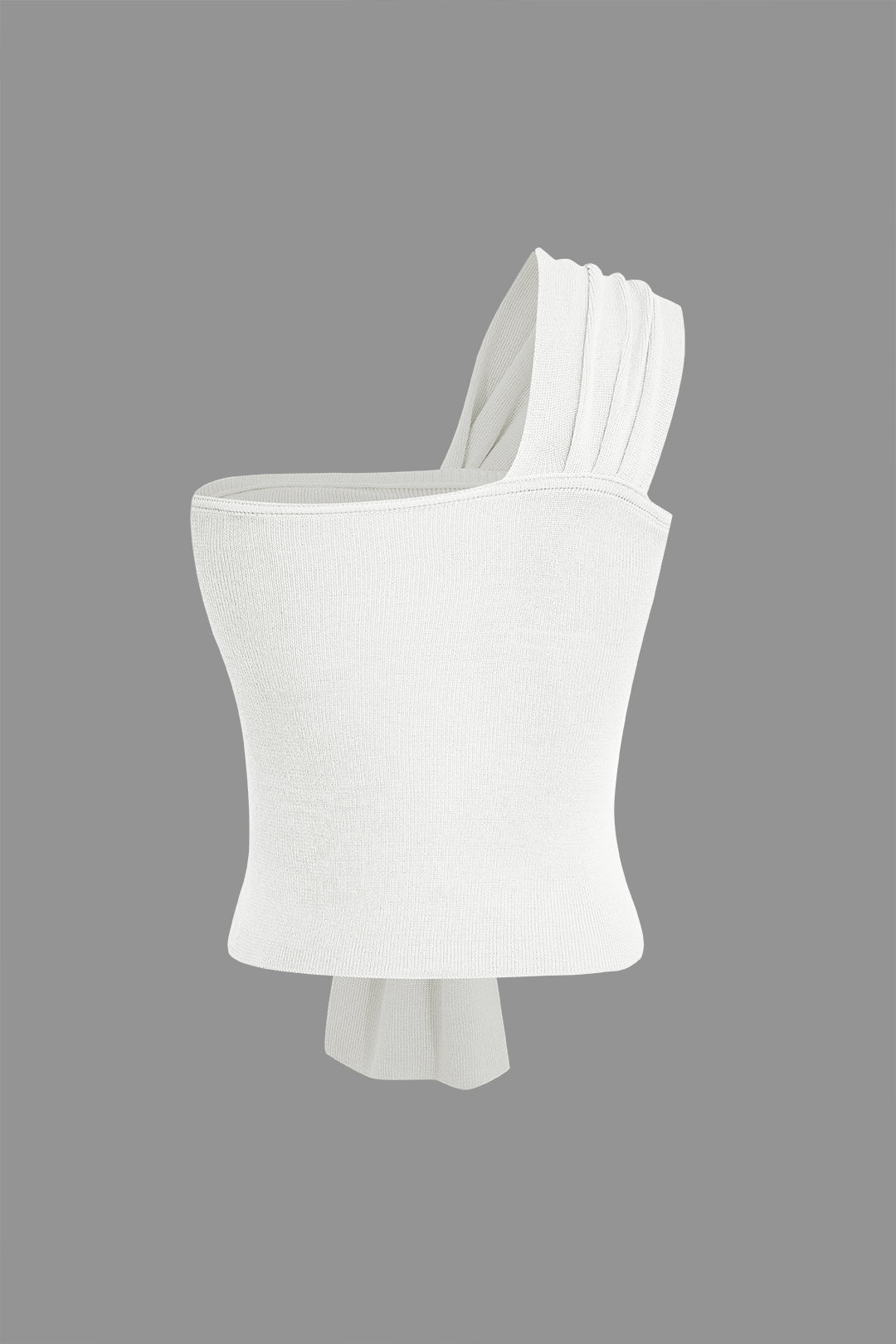 Twist One Shoulder Knit Tank Top