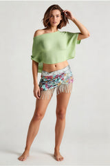 Loose Solid Casual Knit Shawl Blouse