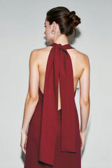 Halter Neck Backless Mermaid Prom Dress