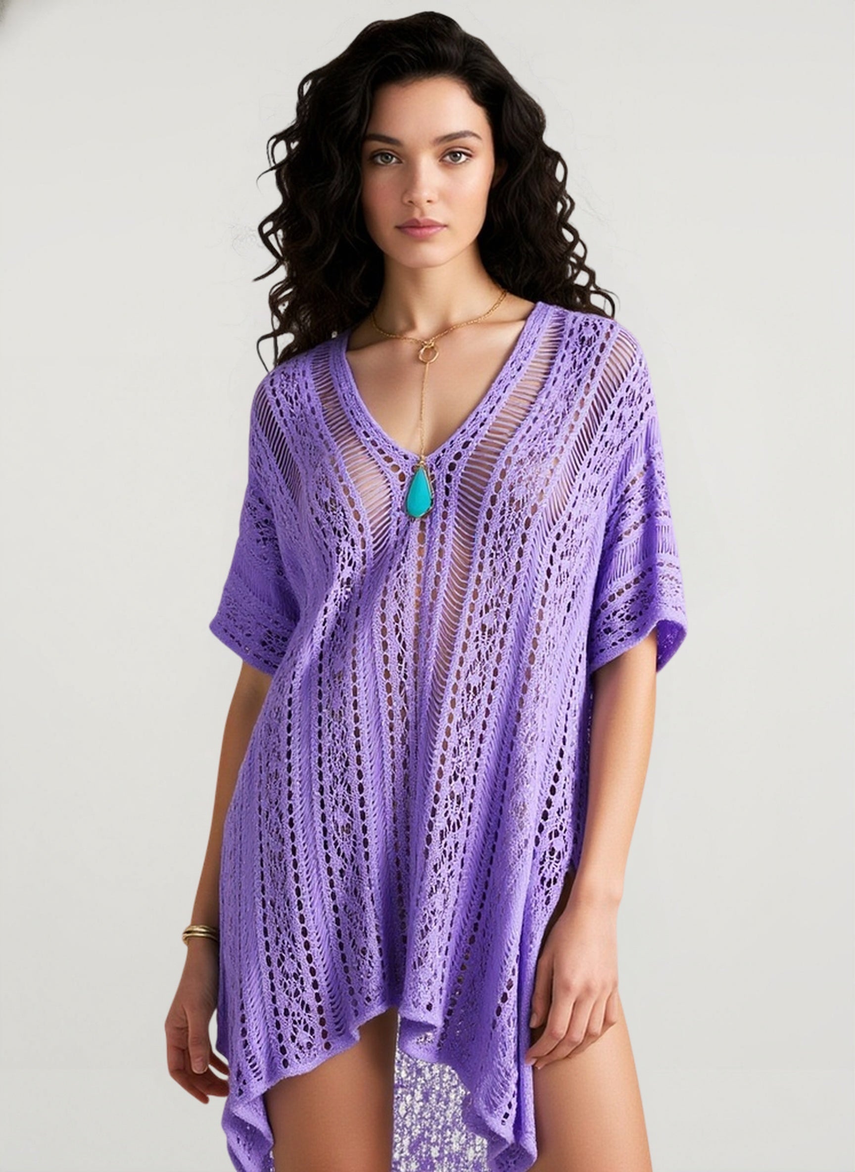 Crochet Poncho Beach Cover Up
