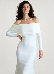 Off Shoulder Ruched Bodycon Formal Dress