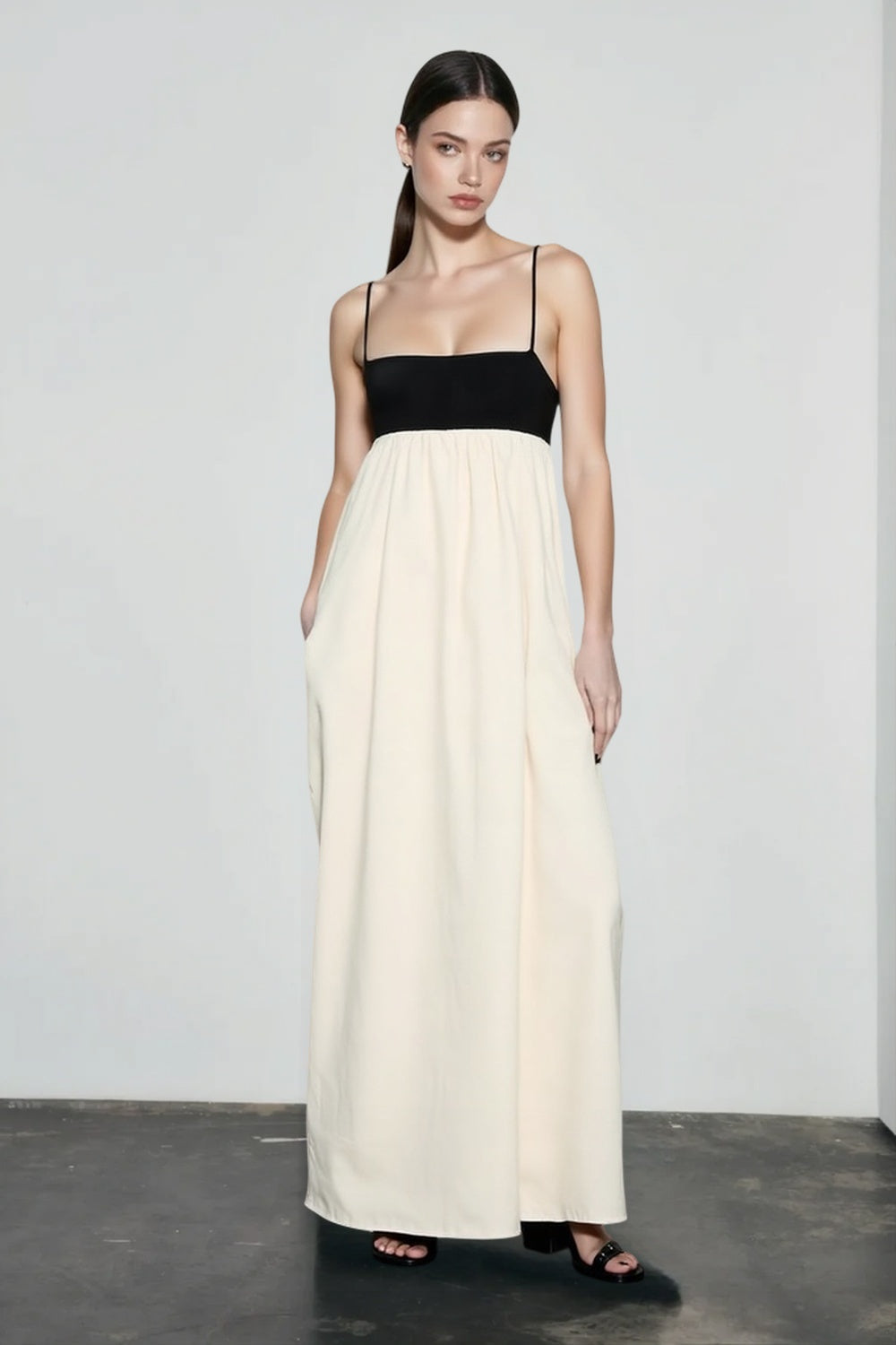 Casual Colorblock Cami Vacation Dress