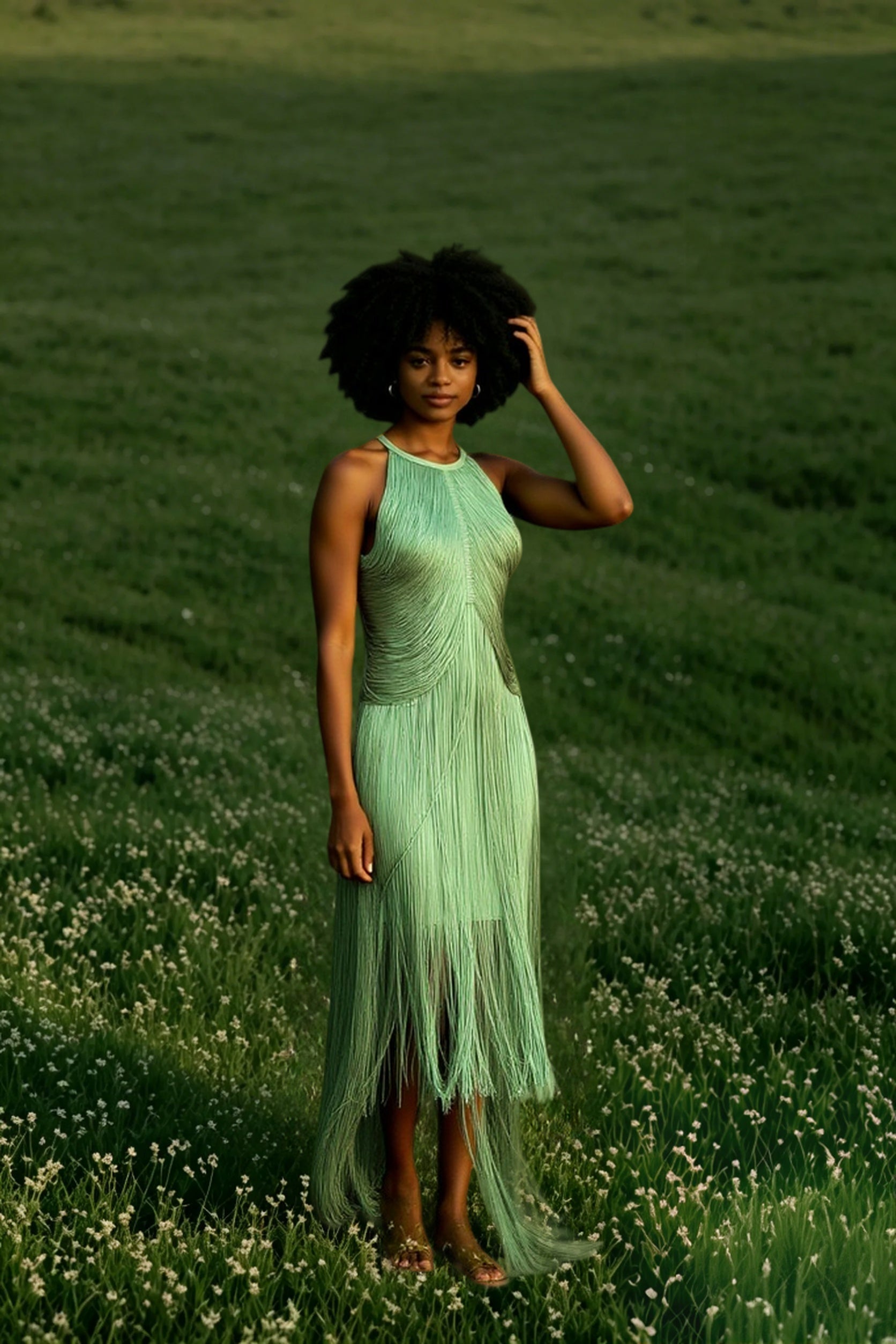 Elegant Halter Tassel Cocktail Dress