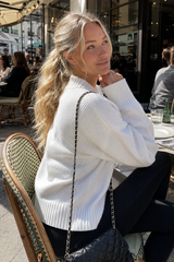 Crew-Neck Long-Sleeve Zip Solid Knit Cardigan