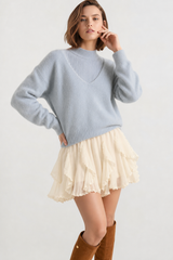 Romantic Ruffled Asymmetrical Chiffon Mini Skirt