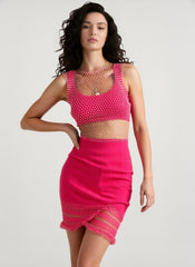 Rhinestone Fishnet Mesh Sheer Top